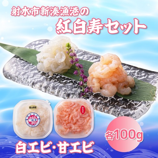 【射水市】【射水のおいしい海鮮】【新湊産】射水市新湊漁港の紅白寿セット 白エビ・甘エビ むき身セット 各100g