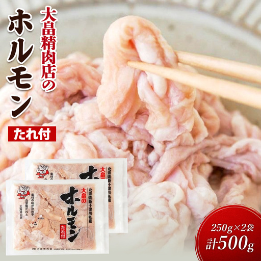 大畠精肉店のホルモン（特製タレ付き）250g×2袋（計500g）【13025】