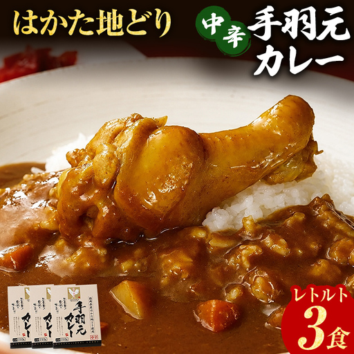 カレー はかた地どり 手羽元カレー中辛 3食 カレー
