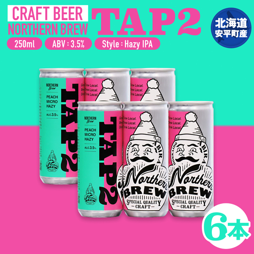 【ふるさと納税】クラフトビール NORTHERN BREW ＜TAP2 (PEACH MICRO HAZY)＞ 250ml  6本 北海道 安平町 ビール 地ビール 缶ビール 人気  ギフト