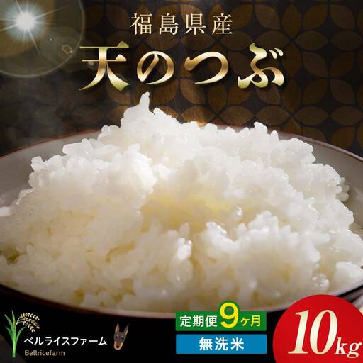 〈先行予約〉令和8年産【お米の定期便】9ヶ月配送 農家直送 ベルライスファーム 天のつぶ 無洗米 10kg F6U-459