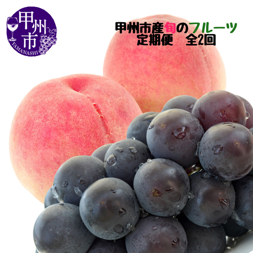 [定期便]甲州市産厳選旬のフルーツ定期便全2回(桃・巨峰)[2027年発送](MG)B18-481 桃 巨峰 フルーツ