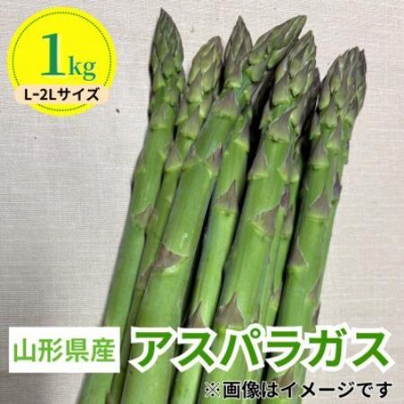 令和8年 山形県川西町産 雪国朝採れアスパラガス(夏)　L～2L サイズ　1kg【配送不可地域：離島・北海道・沖縄県・信越、北陸・近畿・中国・四国・九州】【1764666】