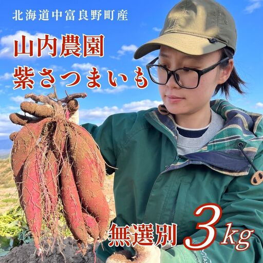 山内農園の無選別紫さつまいも 3kg【AW-022】
