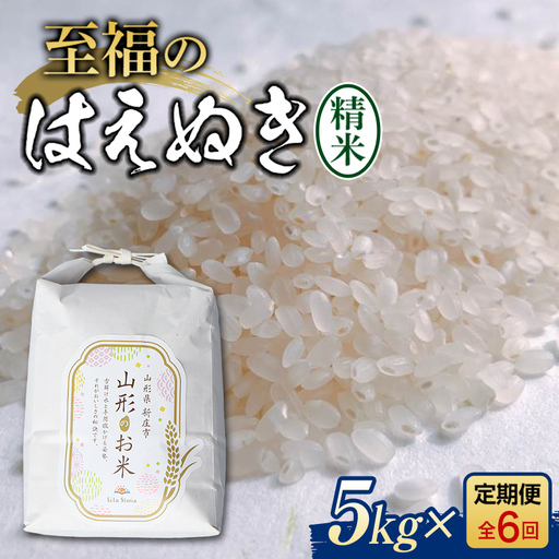 【令和8年産米先行予約】（全6回定期便）至福のはえぬき 5kg 米 お米 おこめ 山形県 新庄市 F3S-2862