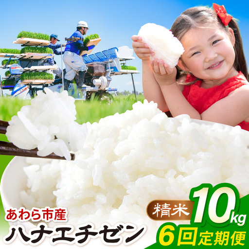 [先行予約][令和8年産]定期便 ≪6ヶ月連続お届け≫ハナエチゼン 精米 10kg(計60kg)(農事組合法人イーノなかのはま100) お米 ※2026年10月より順次発送予定 [aw139-i001]