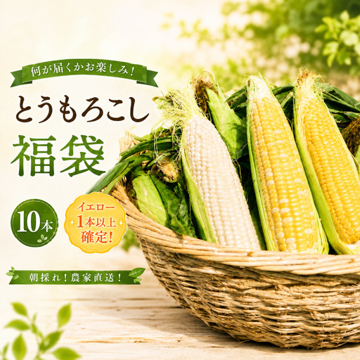 [先行予約] (2026年11月~順次発送) [とうもろこし] 南国フルーツコーン福袋 10本 ( イエロー 、 ホワイト 、 バイカラー からランダム) 高知県産 とうもろこし