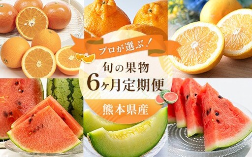 [ 6ヶ月定期便 ] プロが選ぶ! 旬の果物定期便 くだもの 果物 フルーツ 果実 果汁 果肉 国産 熊本県産 定期配送 定期 旬の果物 旬 甘味 季節 [ 2027年2月上旬〜7月上旬発送予定 ]