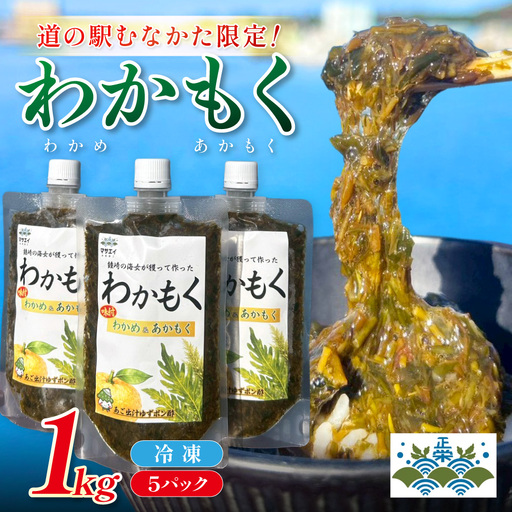 【道の駅むなかた限定】ご飯がすすむ海藻おかず わかめとあかもくで作った「わかもく」1kg（200g×5パック）【道の駅むなかた】_AS2069-00 わかめ あかもく おいしい 福岡県宗像市 宗像市 福岡 宗像