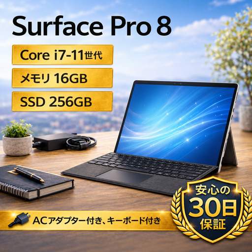 [Microsoft&nbsp; Surface Pro 8]第11世代Core i7 / メモリ16GB / 256GB / 初期設定済み・すぐ使える再生ノートPC 210-04