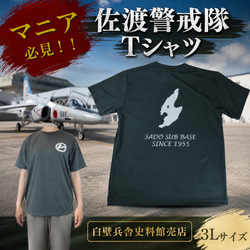 佐渡警戒隊 Tシャツ 服 3Lサイズ 航空自衛隊Tシャツ 自衛隊 航空自衛隊 佐渡 ご当地 自衛隊グッズ バックプリント レディース メンズ 男女兼用 ワンポイント ダークグレー 佐渡分屯基地 警戒隊 新潟県 新潟 新発田 新発田市 新発田駐屯地 白壁兵舎広報史料館 白壁兵舎広報史料館売店 shirakabe006_5