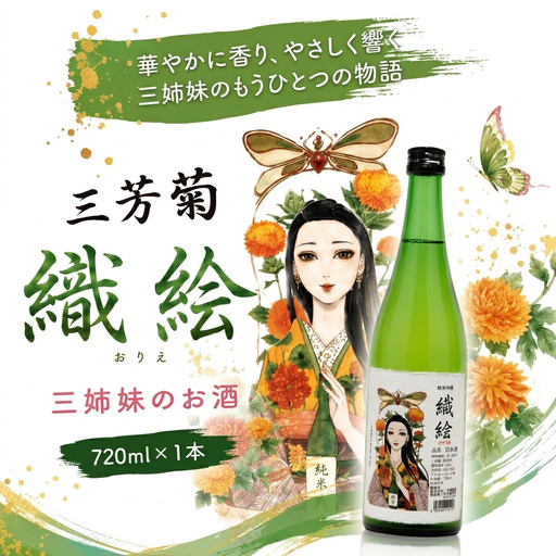 日本酒 地酒 特別純米 三姉妹のお酒 織絵 720ml 【 三芳菊 】