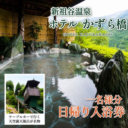 日帰り温泉券 徳島 旅行 ホテルかずら橋 1名様分 徳島県 三好市 [ 祖谷 ]