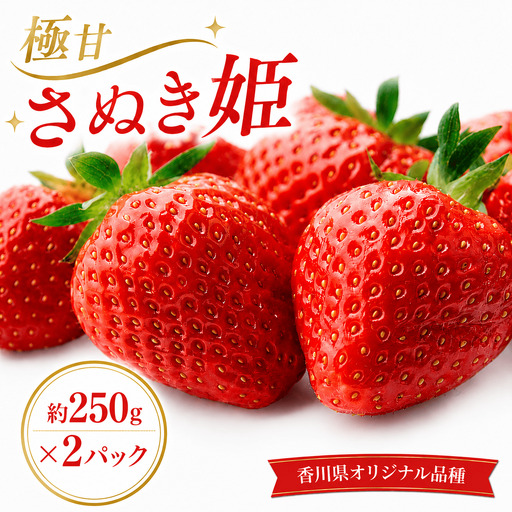 2027年発送 いちご 極甘さぬき姫 約250g×2パック