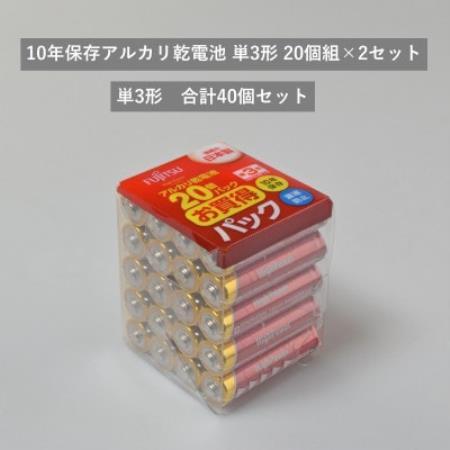 10年保存アルカリ乾電池　単3形　20個組×2セット　合計40個【1719934】