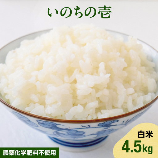 [2026年11月以降発送]いのちの壱・白米4.5kg(農薬化学肥料不使用)TA