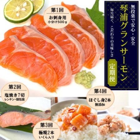 [毎月定期便]山陰の魚屋 山米鮮魚 厳選 国産グランサーモン定期便全4回[配送不可地域:離島]