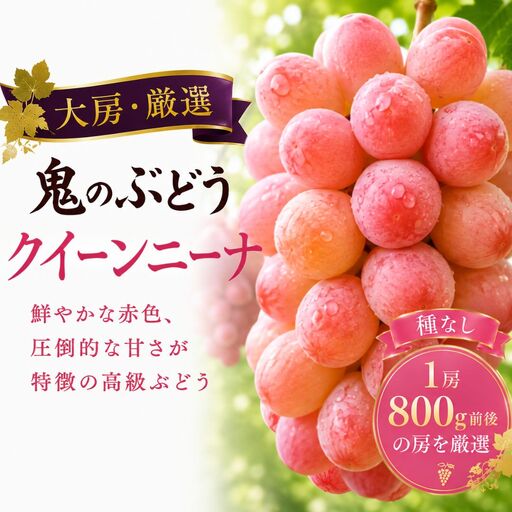 [鬼のぶどう]大房クイーンニーナ 1房 | ブドウ 豊後高田市