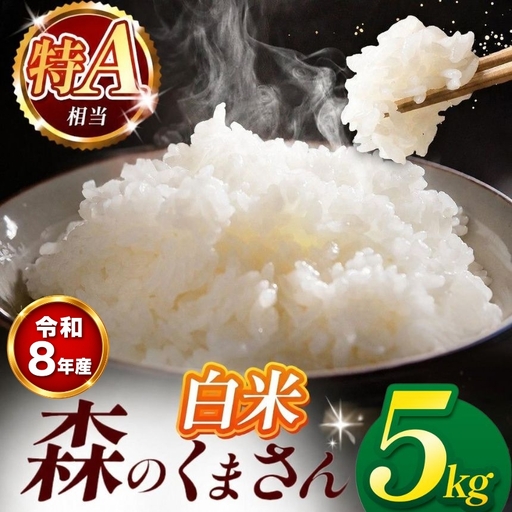 [ 新米 予約 ] 令和8年産 熊本県産 森のくまさん 白米 5kg 米 こめ