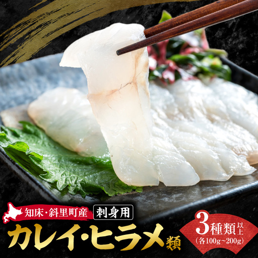 [知床・斜里町]鮮魚が自慢のスーパー「みたに」が選ぶ カレイ・ヒラメ類 刺身3〜5パック|北海道産 新鮮 魚介 海鮮 冷凍 真空パック 北海道 斜里町