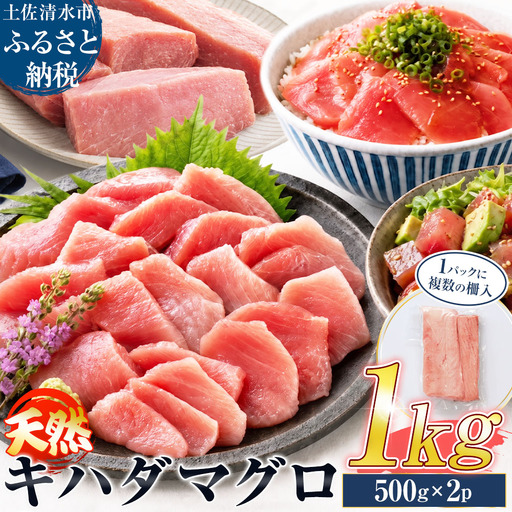 訳あり 天然マグロ 赤身 1kg(500g×2パック)天然キハダマグロ 柵 刺身 お刺身 刺し身 お造り 鉄火丼 漬け丼 ポキ 炙り ステーキ 冷凍[R01619]