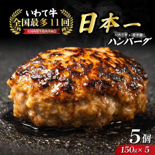 いわて牛×岩中豚 ハンバーグ 750g 150g×5個 ハンバーグ shikoku001h