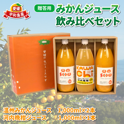 贈答用 みかん ジュース 飲み比べ 1,000ml × 3本 協徳ガーデン ジュース H012-178011