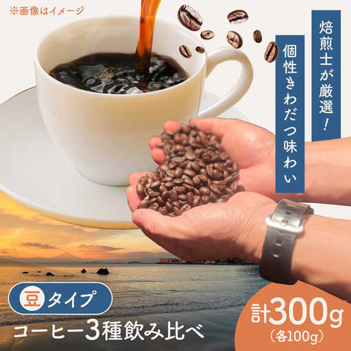 [豆タイプ]コーヒー 飲み比べ 3種セット 約300g(各100g)ブラジル・エチオピア・コロンビア 有機栽培 珈琲 豆 ギフト お取り寄せ [THE FIVE☆BEANS][ASCS002]
