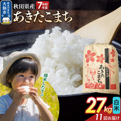 《定期便11ヶ月》【白米】あきたこまち 27kg 秋田県産 令和7年産  こまちライン 秋田県 大仙市産