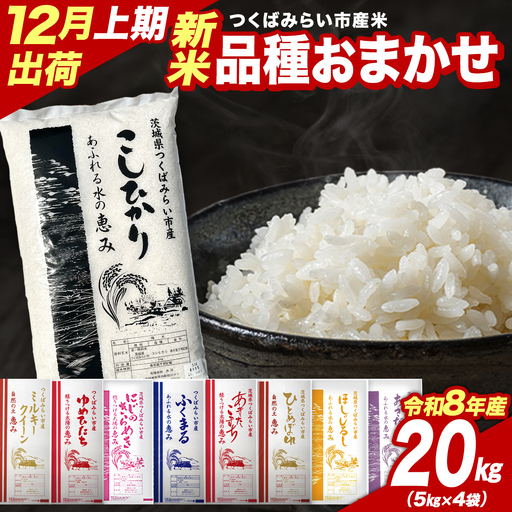 米 新米 令和8年産 品種おまかせ 20kg 精米 茨城県 つくばみらい市