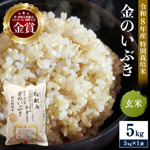 令和8年産米 冷めても美味しい玄米 特別栽培米 金のいぶき 5kg 玄米 米 農家直送 受賞歴多数 ＼自然由来の漢方栽培／ ふるさと 人気 ランキング【渡部 浩見】[B9-2102]