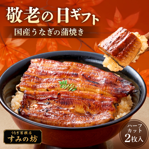 [敬老の日ギフト][9月18日〜9月21日の間にお届け] 国産 うなぎ蒲焼き ハーフカット 2枚