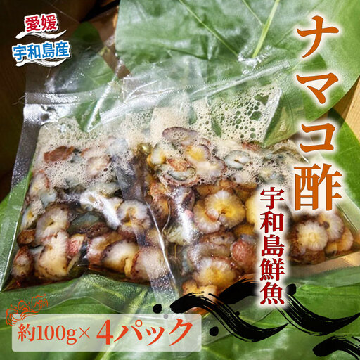 ナマコ 酢 約 100g × 4 パック 宇和島鮮魚 海鮮 なまこ ナマコ 海の幸 魚介 水産加工品 酢の物 酢もの冷凍 小分け パック お手軽 便利 おつまみ 肴 つまみ 高級食材 コリコリ ナマコ酢 なまこ酢 珍味 愛媛 宇和島 D010-200042