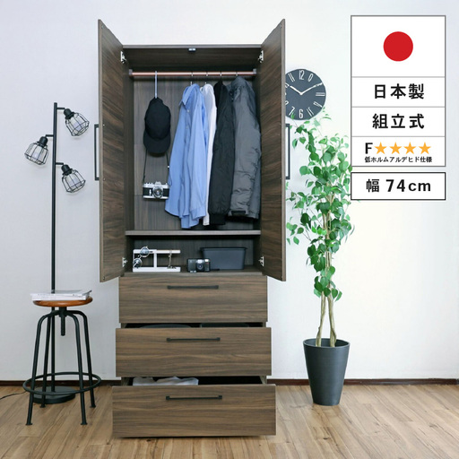 見やすく・取り出しやすく。使い勝手に差が出る CW-1975H ブラウン 収納 収納家具 [L-18801_03]