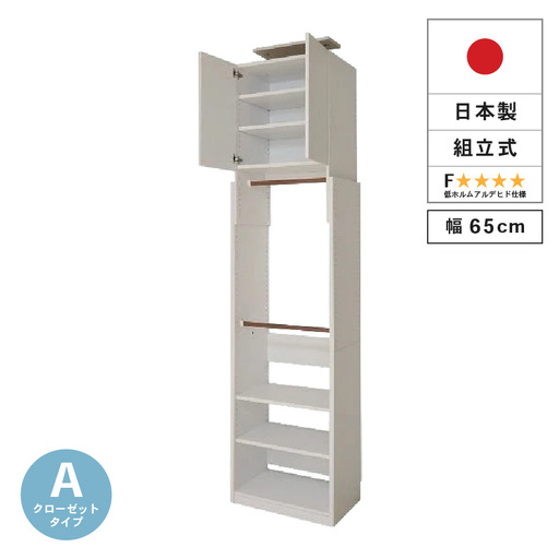 奥行41cm省スペースつっぱりハンガーラックTR-65R ホワイト 収納 収納家具 [H-18816_01]