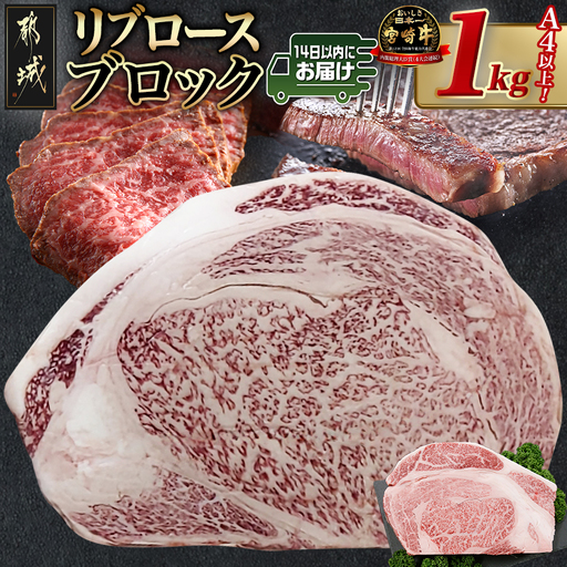 宮崎牛リブロースブロック(1kg)≪みやこんじょ快速便≫〔AD-N405-R〕_(都城市) 宮崎県産 宮崎牛 牛肉 和牛 国産 リブ 塊肉 ステーキ ローストビーフ 焼肉 BBQ