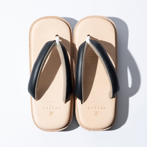 レザー雪駄サンダル サン駄(江戸前sandal)(カラー:black×natural、サイズ:3(28cm〜29.5cm))_0008-002-T03-6-4