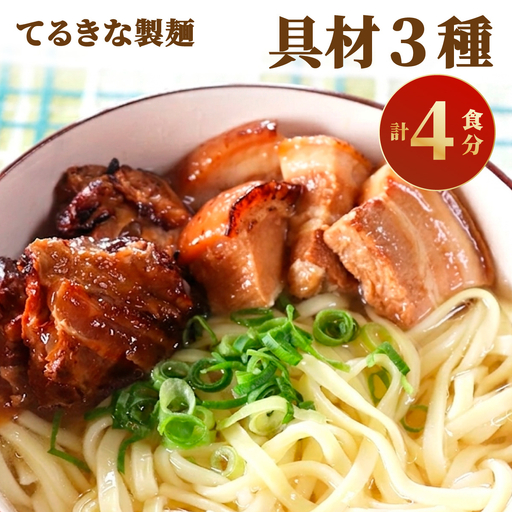 てるきな製麺 具材3種4袋 4人前 ランダムでお届け