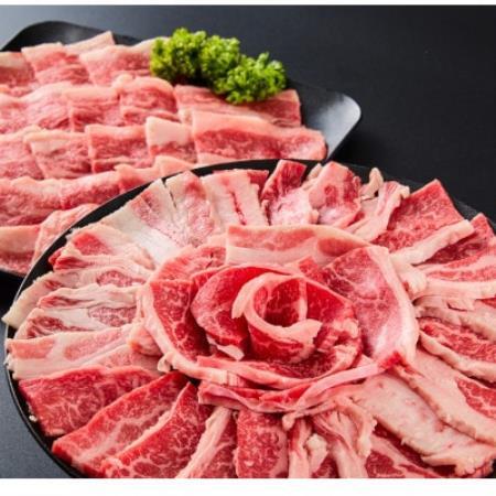 [訳あり品]熊本県産あか牛・くまもと黒毛和牛切り落とし焼肉食べ比べセット(計800g)(美里町)[配送不可地域:離島]