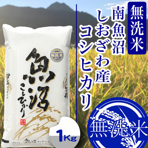 【令和8年産 新米】【1Kg】無洗米南魚沼しおざわ産コシヒカリ【銘柄米 無洗米 こしひかり コシヒカリ 魚沼産 新潟米 お米 米 ごはん】【2026年10月上旬より1ヶ月以内に順次発送予定】