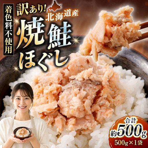 [ 訳あり ] 北海道産 焼鮭ほぐし500g ( 500g × 1 ) 秋鮭 鮭 サケ さけ シャケ 魚介 魚介類 魚 魚類 海鮮 鮭フレーク ごはんのお供 おにぎり 真空パック 冷凍