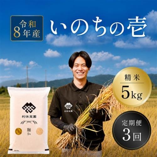 【発送月固定定期便】いのちの壱(精米)5kg 山形県産全3回【4091175】