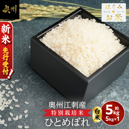 [令和8年産]奥州江刺産 ひとめぼれ 白米 5kg 特別栽培米 hugmiのお米 [BJ015-R8]