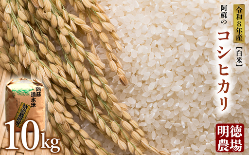 コシヒカリ 令和8年産 10kg 【白米】 明徳農場 減農薬 特別栽培米 米 お米 美味しい 寒暖差 湧き水 お取り寄せ 熊本県 阿蘇市