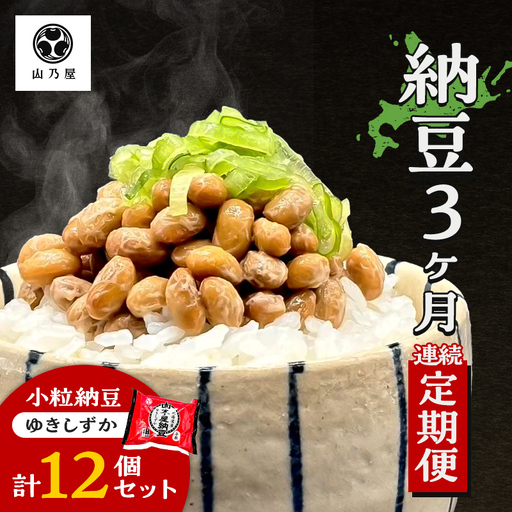 [3か月定期便]山乃屋の山木屋 小粒 納豆 ゆきしずか 12個 納豆 大豆 健康 発酵食品 ギフト おすすめ 川俣町 福島県
