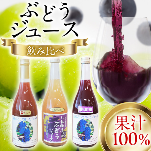 ぶどうジュース 飲み比べ 3本 (藤稔・シャインマスカット・サニールージュ)（FI001）