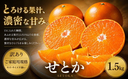 [訳あり 愛媛県産せとか 合計約1.5kg]『2027年2月上旬〜5月上旬迄に順次出荷予定』 セトカ とろける 甘い ご家庭用 果汁 果物 くだもの フルーツ みかん オレンジ 柑橘 人気柑橘 特産品 株式会社OSN 愛媛県 西予市 [常温]OOS0001