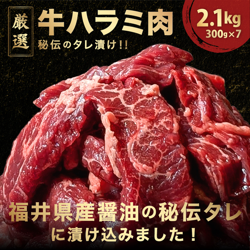 厳選 秘伝のタレ漬け ハラミ 2.1kg（300g×7）[058-a027]