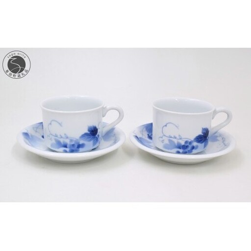 有田焼 ブルーワイナリー ペア珈琲碗皿[深川製磁]食器 器 うつわ 和食器 葡萄 ブドウ コーヒーカップ&ソーサー コーヒーカップ 伝統工芸 吉祥紋様 染付 2客セット ペアセット