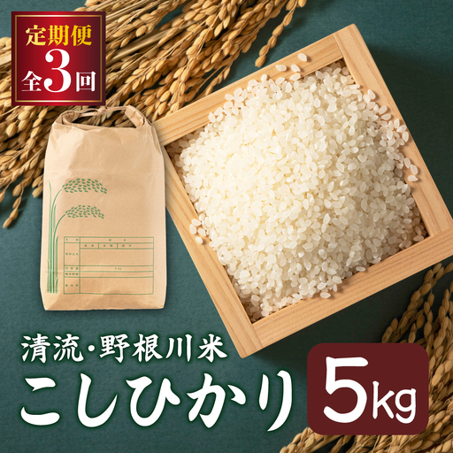 [定期便全3回]令和8年産 野根川米5kg こしひかり 米 国産 コメ